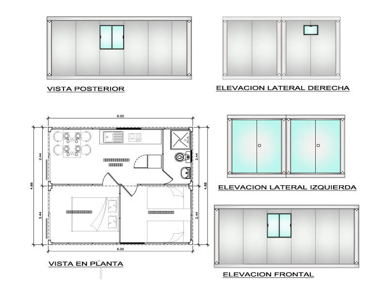 Bungalows modulares y sistema constructivo modular prefabricado
